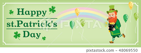 Laplacorn running with the rainbow - St. Patrick's Horizontal layout 48069550