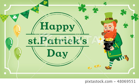 Leprechaun carrying gold coins - St. Patrick's Day 48069551