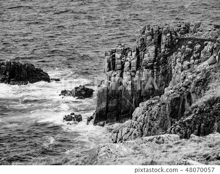 Famous cliffs at the coastline of Lands End Cornwall 48070057