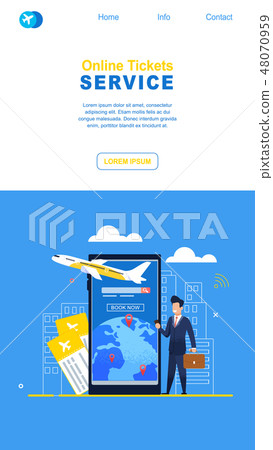 Businessman Used Online Tickets Service on Plane 48070959