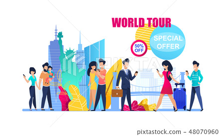 Banner Illustration Special Offer on World Tour 48070960