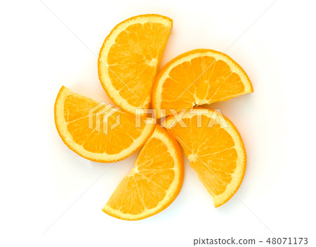 Fresh semicircle slice orange isolate 48071173