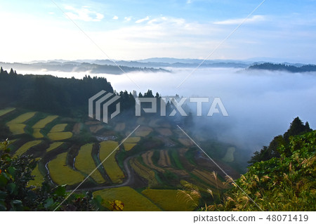 雨大陽台霧和雲彩海 48071419
