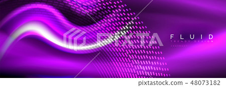 Fluid color neon wave lines background, neon liquid color futuristic paint template Fluid color neon wave lines background, neon liquid color futuristic paint template 48073182