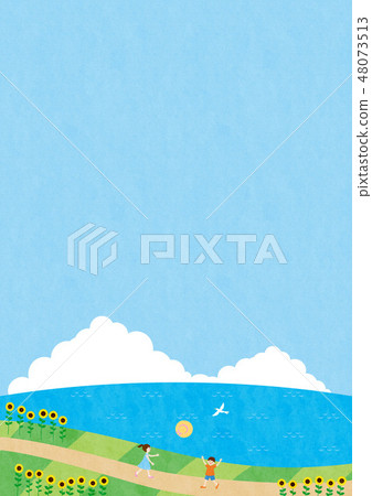 Summer Material (Vertical) - Landscape with sunflower and sea view 4 Tech Summer Material (Vertical) - Landscape with sunflower and sea view 4 Tech 48073513