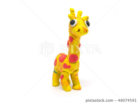 play doh Giraffe on white background play doh Giraffe on white background 48074591