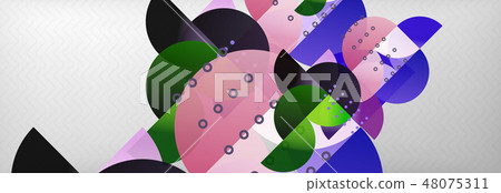 Circles and semicircles abstract background, circle design business template 48075311