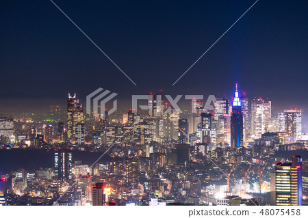 "Tokyo Metropolitan Government" rainy · Night view of Tokyo wrapped in fog "Shinjuku direction" "Tokyo Metropolitan Government" rainy · Night view of Tokyo wrapped in fog "Shinjuku direction" 48075458