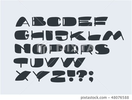 Typeface, uppercase letters and numbers, alphabet. Typeface, uppercase letters and numbers, alphabet. 48076588