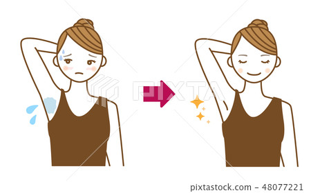 Before after illustration of hyperhidrosis... - Stock Illustration ...