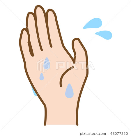 Illustration of sweat palm with hyperhidrosis Illustration of sweat palm with hyperhidrosis 48077230