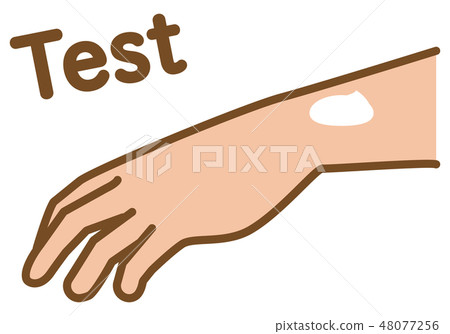 Illustration to patch test of depilatory cream with arm 48077256