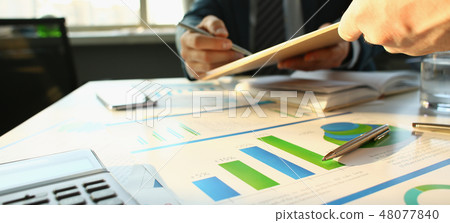 Financial statistics documents ball pen Financial statistics documents ball pen 48077840