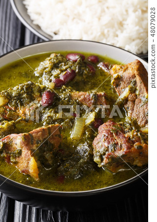 Ghormeh Sabzi Persian Herb Stew with meat Ghormeh Sabzi Persian Herb Stew with meat 48079028