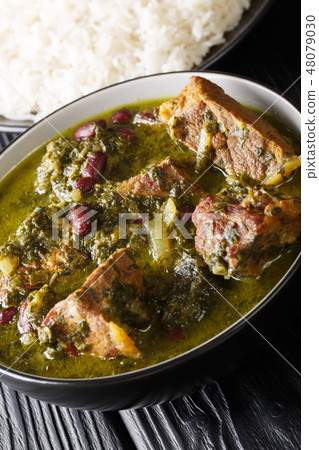 Persian national food meat stew with herb and bean Persian national food meat stew with herb and bean 48079030