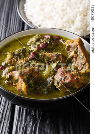 Middle Eastern lamb stew meat with herbs and bean Middle Eastern lamb stew meat with herbs and bean 48079032