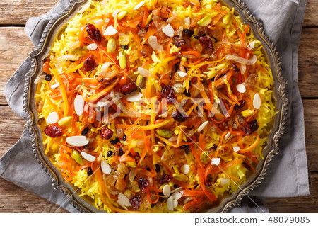 Persian delicious pilaf Javaher Polow jeweled rice 48079085