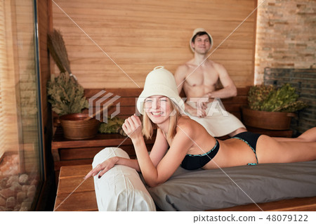 Sauna, therapy, relaxation, and health concept. 48079122