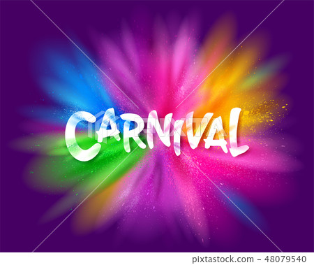 Carnival title with colorful explosion. 48079540