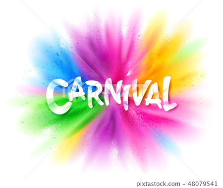 Carnival title with colorful explosion. 48079541