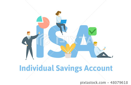 ISA, Individual Saving Account. Concept with keywords, letters and icons. Flat vector illustration 48079618