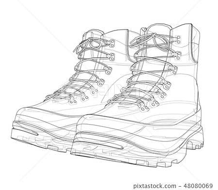 Mens boot concept. Vector rendering of 3d Mens boot concept. Vector rendering of 3d 48080069