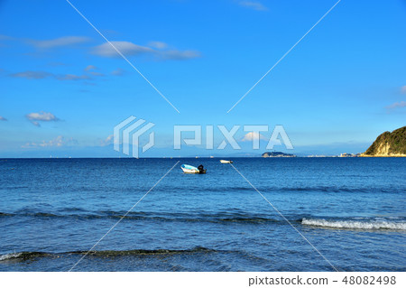 Fuji viewed from the Zushi coast and Enoshima 48082498
