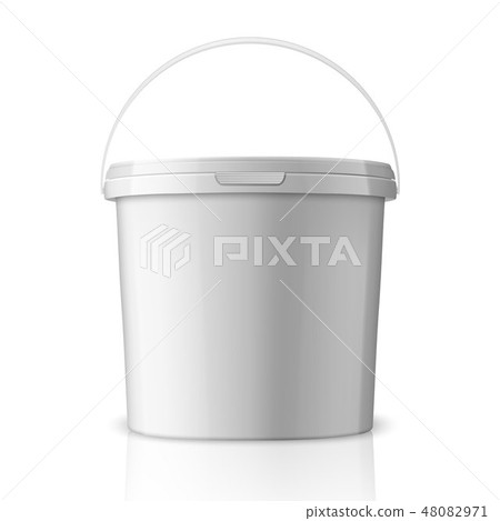 Vector Realistic 3d White Plastic Bucket For... - Stock Illustration ...