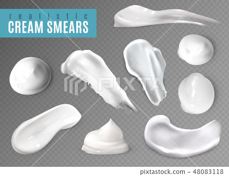 White cream smears. Realistic creams drop splashes skincare fresh moisturizing product lotion smear 48083118