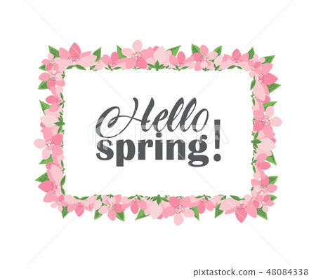 Floral frames Hello spring 48084338