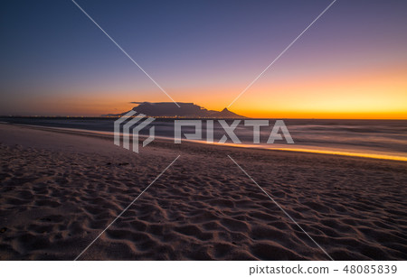 Night view of Table Mountain and Cape Town 48085839