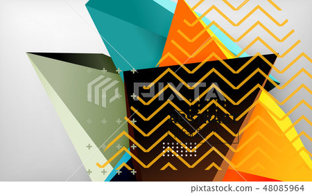 Abstract color triangles geometric background. Mosaic triangular low poly style Abstract color triangles geometric background. Mosaic triangular low poly style 48085964