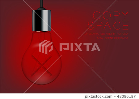 Cross sign shape Incandescent light bulb off Cross sign shape Incandescent light bulb off 48086187