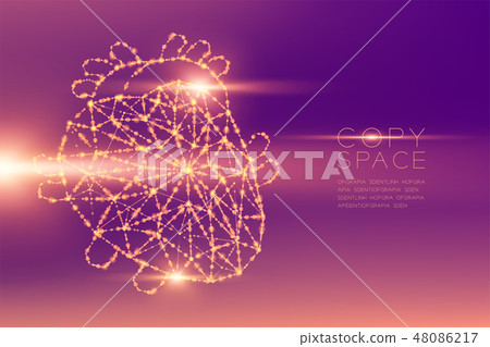 Heart shape futuristic pattern wireframe polygon Heart shape futuristic pattern wireframe polygon 48086217