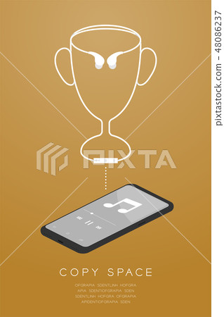 Trophy Cup Number one shape made from cable Trophy Cup Number one shape made from cable 48086237