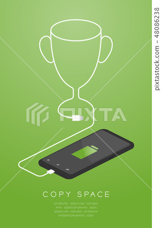 Trophy Cup number one shape made from usb charger Trophy Cup number one shape made from usb charger 48086238
