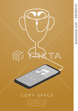 Trophy Cup Number one shape from cable Earphones Trophy Cup Number one shape from cable Earphones 48086241