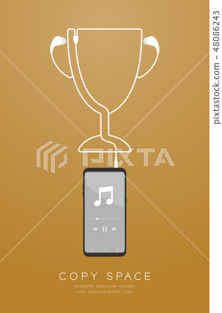 Trophy Cup Number one shape from cable Earphones Trophy Cup Number one shape from cable Earphones 48086243