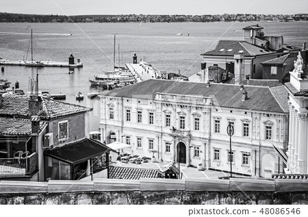 Piran from St. George's Parish church, colorless Piran from St. George's Parish church, colorless 48086546
