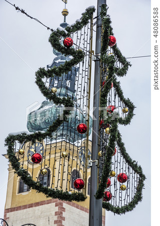 Christmas tree in Banska Bystrica, Slovakia Christmas tree in Banska Bystrica, Slovakia 48086588