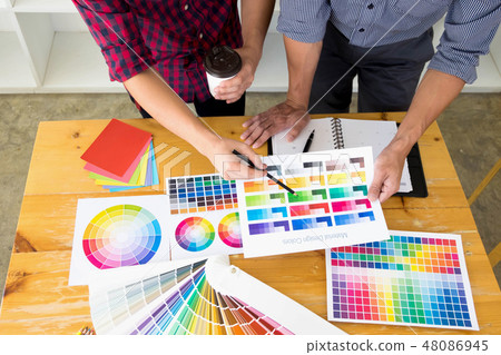 Designers choose color from the color bands sample 48086945