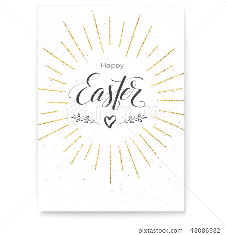 Poster Happy Easter festive greeting. Design of 48086982