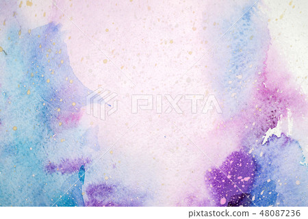 Watercolor abstract painting. Water color drawing. Watercolour blots texture background. 48087236