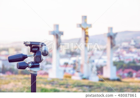 Photo tripod and Calvary, Nitra, Slovakia 48087861