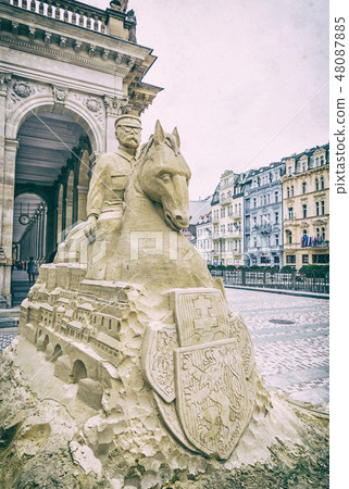 TGM Sand sculpture on Mill Colonnade, Karlovy Vary 48087885