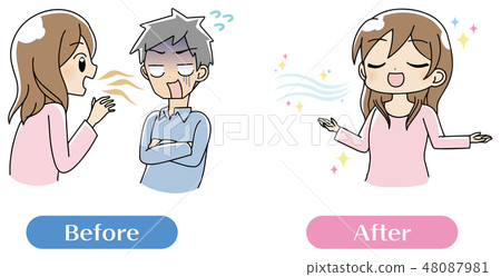 口臭女性男性例證集合 48087981