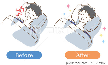 Snoring is a men illustration set 48087987