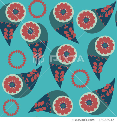 Abstract vector seamless pattern Paisley.  48088032