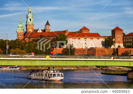 Wawel Castle at Vistula River in Poland Wawel Castle at Vistula River in Poland 48089663