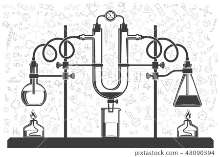 Chemical flasks and hoses 48090394